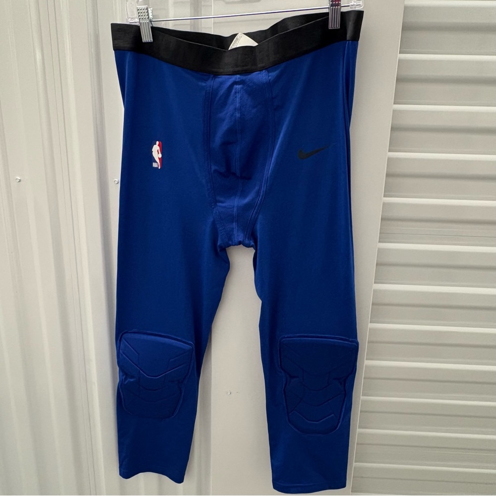 Nike Pro NBA Padded Tights Pants 3/4 Blue Player Issued Size XXL - TALL NWOT